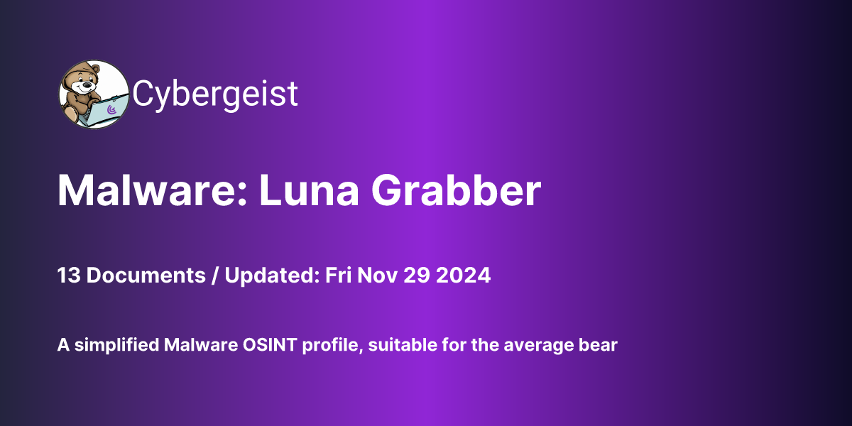 Luna Grabber Malware Public Profile
